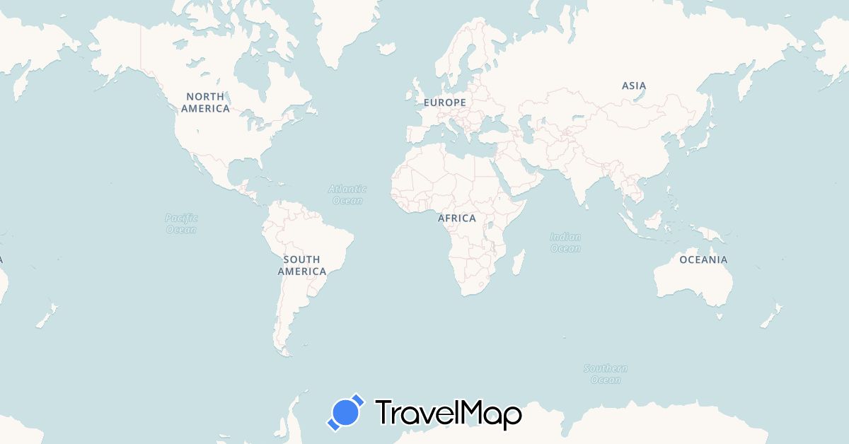 TravelMap itinerary: driving, bus, hiking, boat in Costa Rica, Nicaragua, Panama (North America)